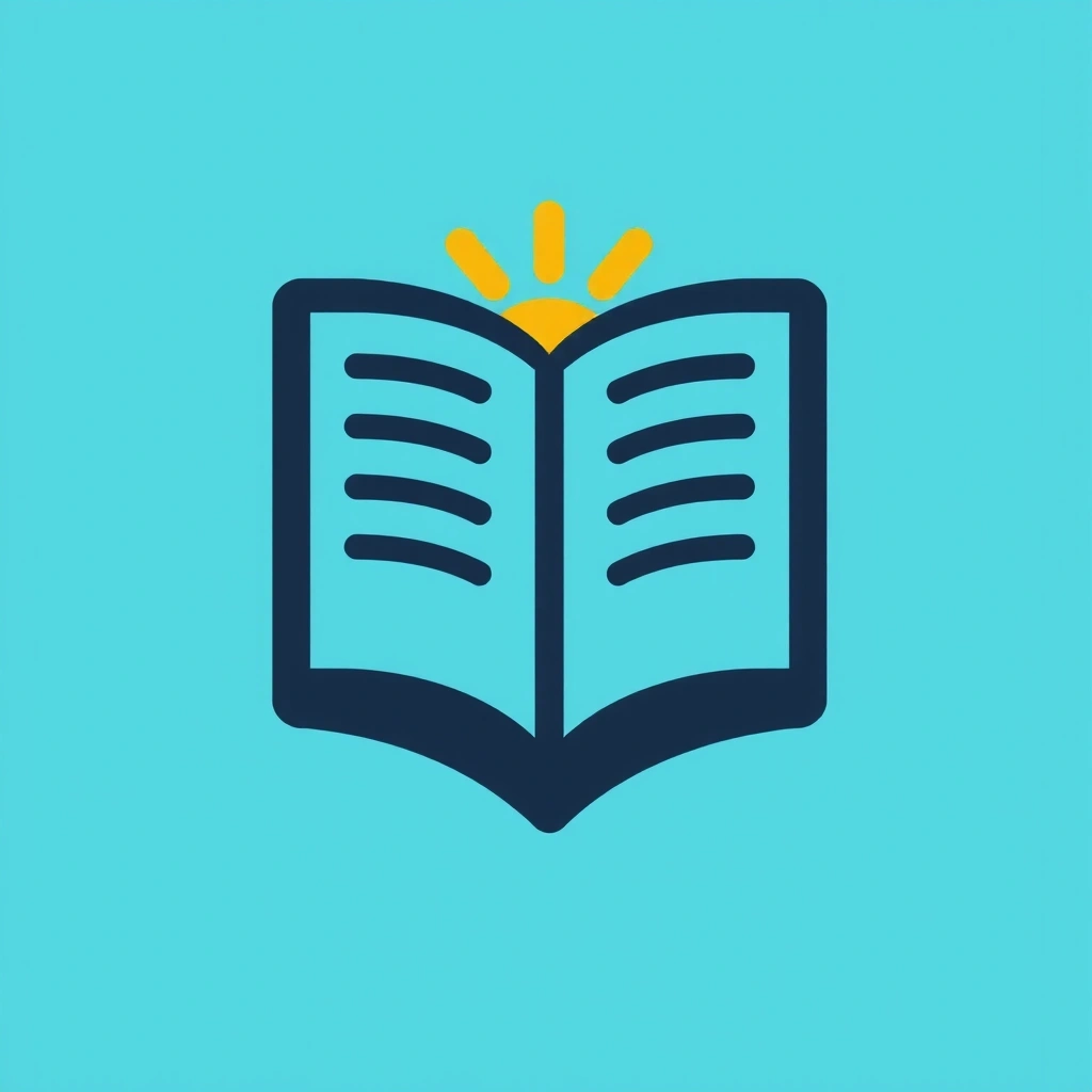Icon for an ebook, showing an open book