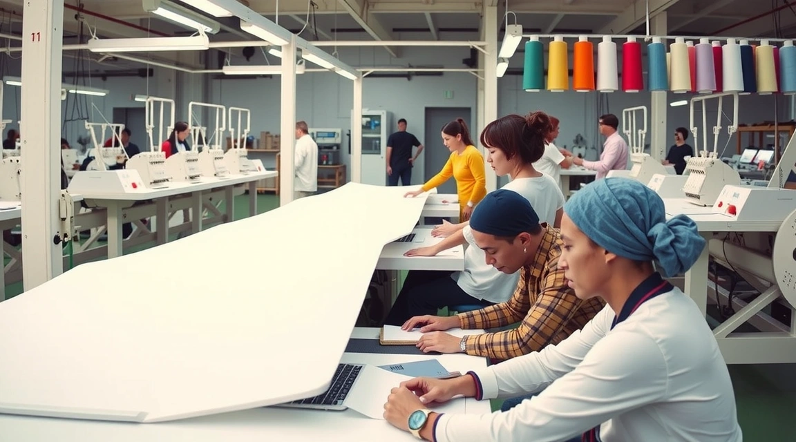 Automated textile factory floor