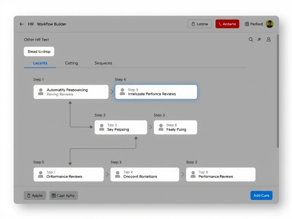 Workflow Builder Interface with drag-and-drop elements
