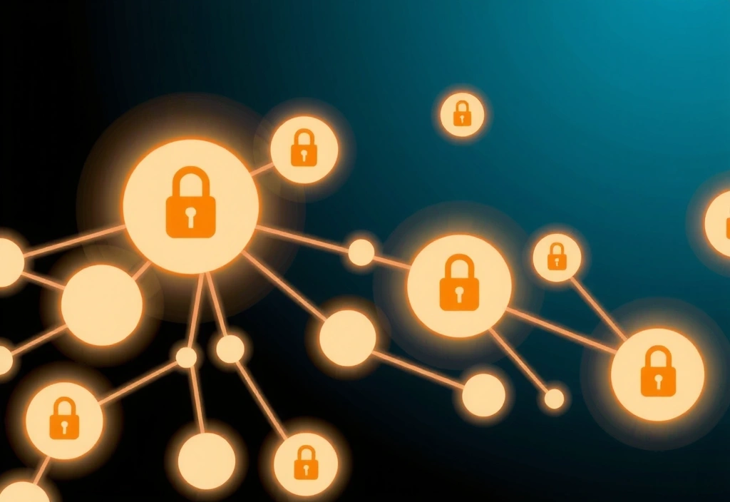 Digital data flowing securely, representing information collection